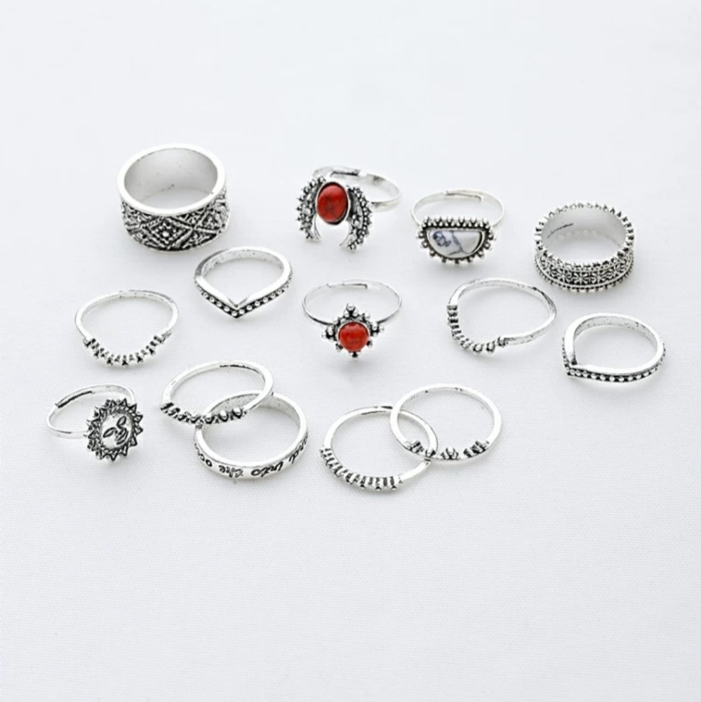 *Guinevere* Boho Ring Set - Picture 3 of 5